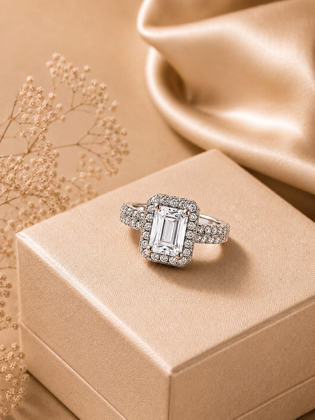 Crystal Halo Ring
