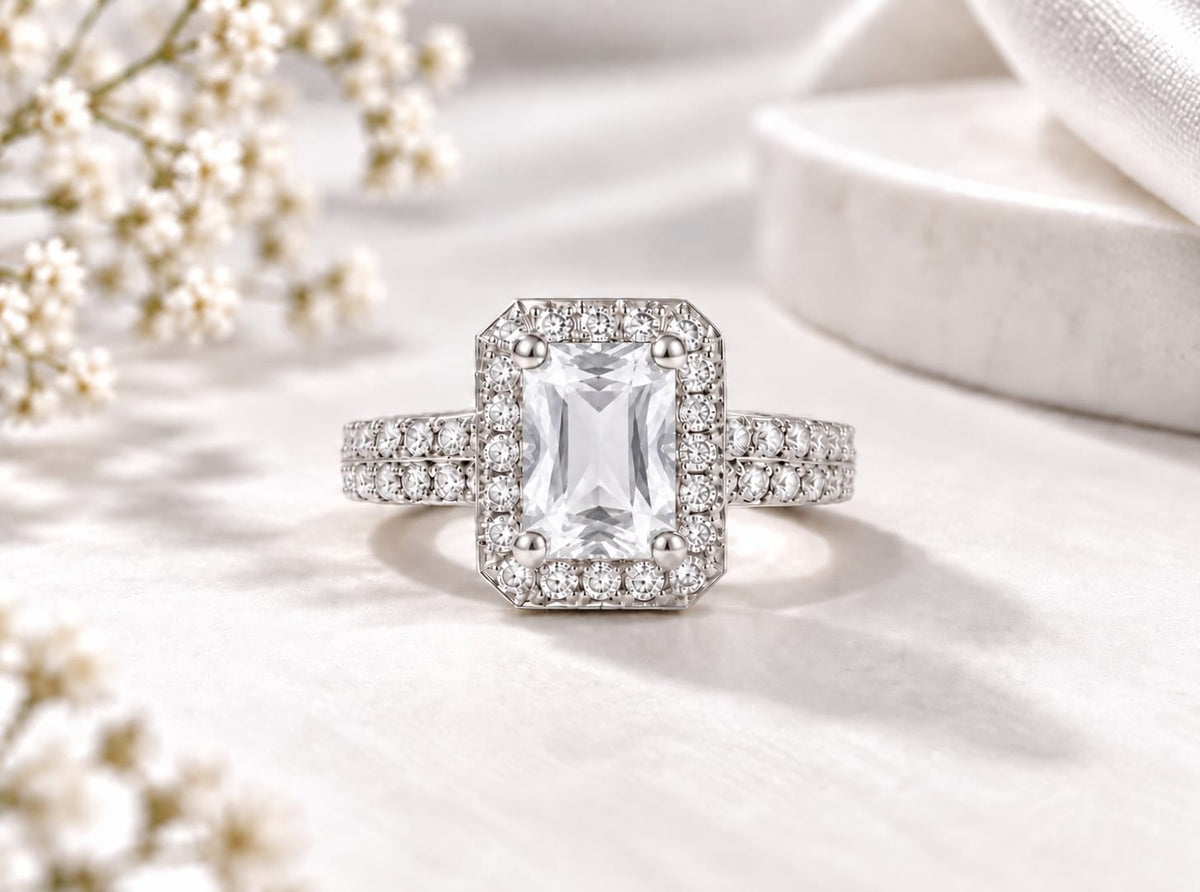Crystal Halo Ring