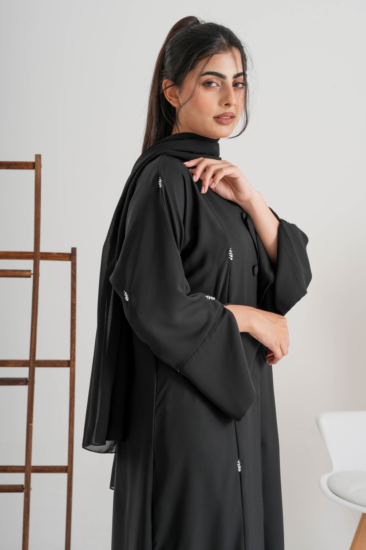 Abaya Black Handwork