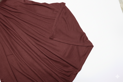Premium Jersey Hijab Scarf, Soft Cotton Blend, Plain Burgundy, Large Size