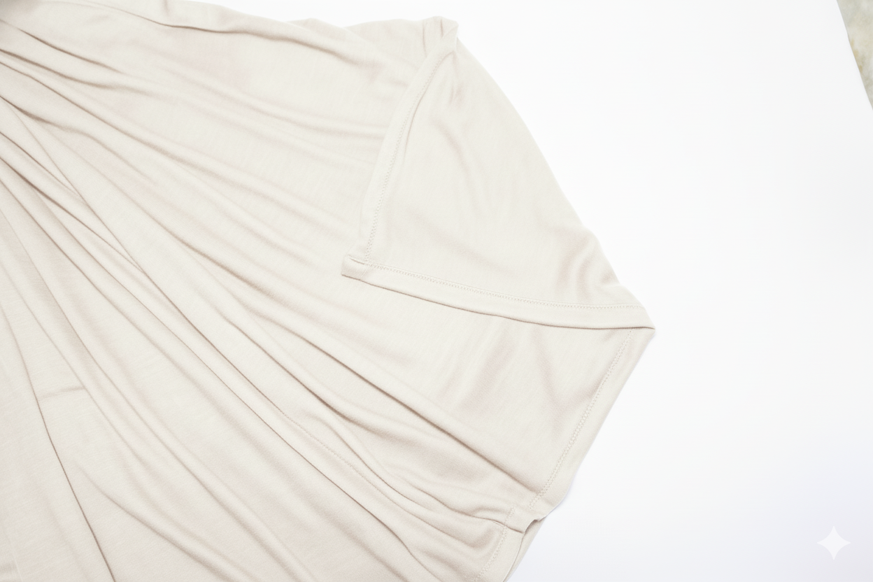 Premium Jersey Hijab Scarf, Soft Cotton Blend, Plain Light Apricot, Large Size