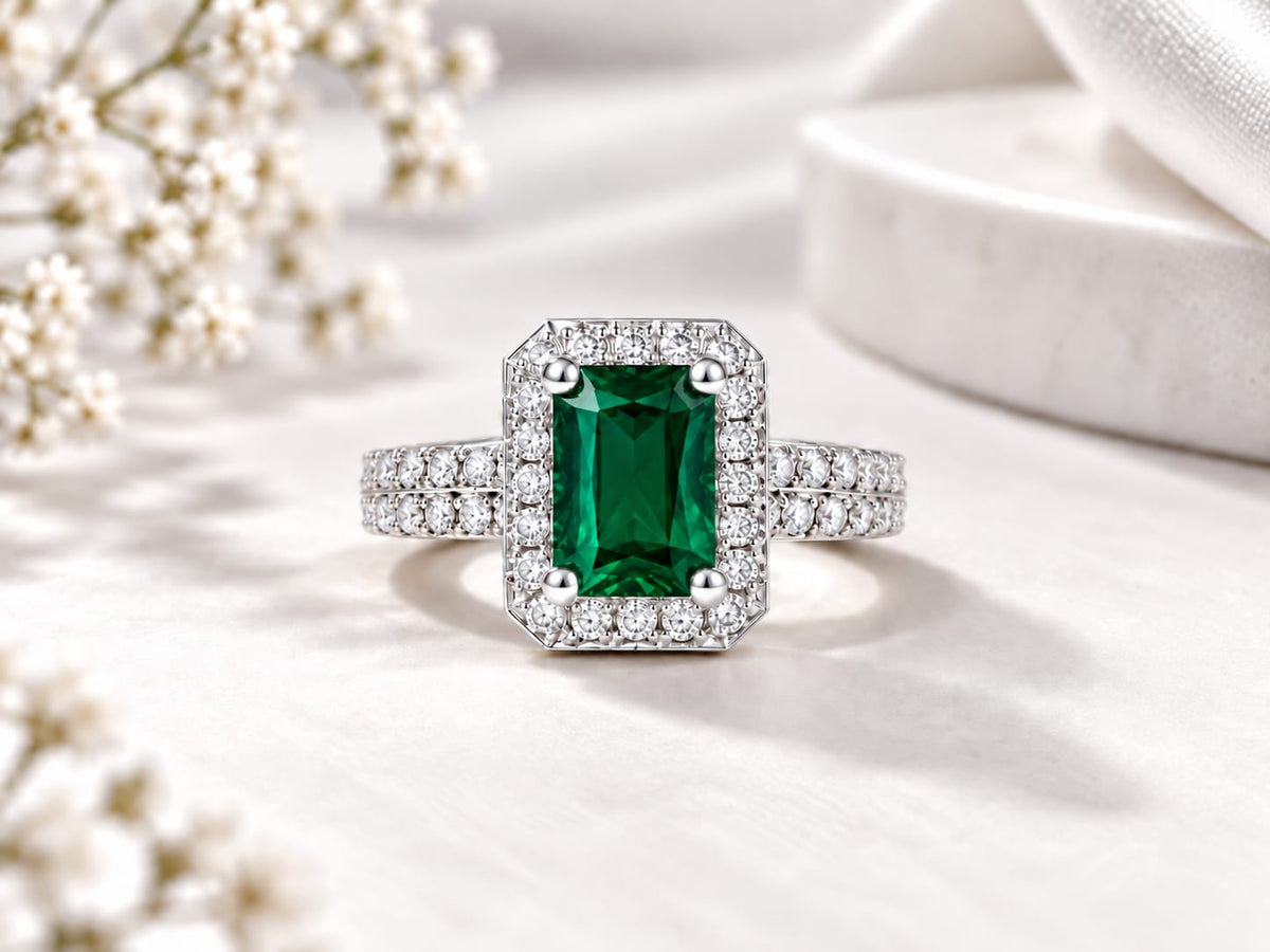 Green Halo Ring